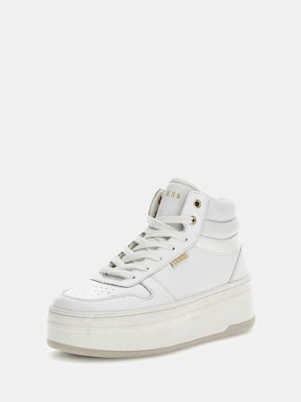 Linzy mixed-leather high sneakers
