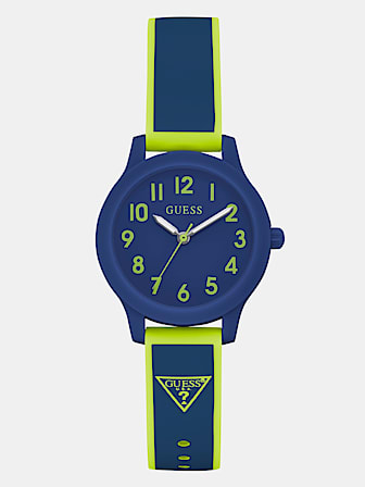 Zegarek analogowy z trójkątnym logo z silikonu