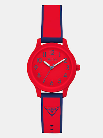 Analoog horloge in silicone met driehoek logo