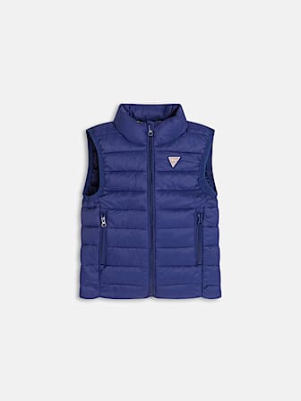 Sleeveless padded jacket with logo