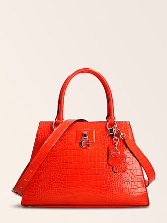 STEPHI CROC PRINT HANDBAG