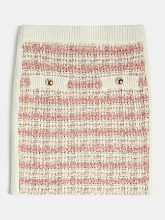 Tweed effect sweater skirt