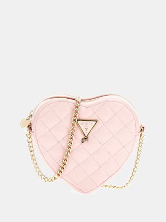Faux leather heart bag