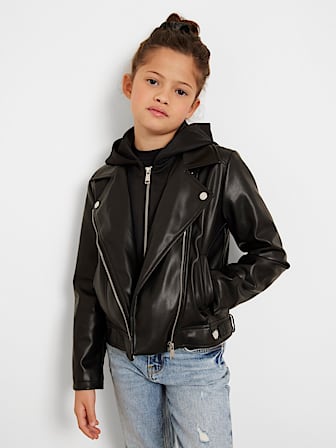 Faux leather biker jacket