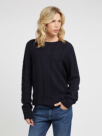 Sweter ze splotem warkoczowym