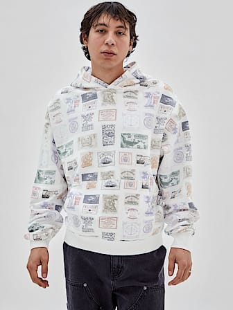 Sweatshirt mit Briefmarken-Print