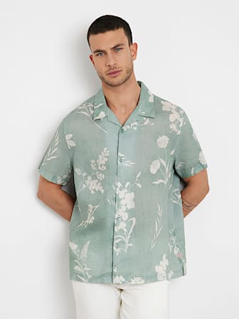 Camisa de lino con estampado floral