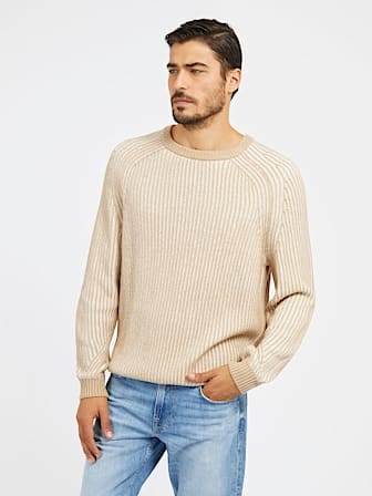 Sweter z dzianiny prążkowanej