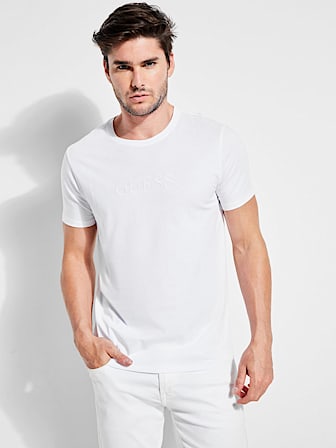 T shirt guess homme blanc sales