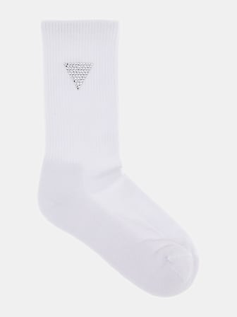 Chaussettes logo triangulaire strass