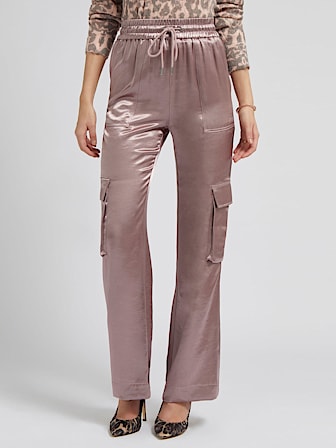 Satin relaxed fit broek