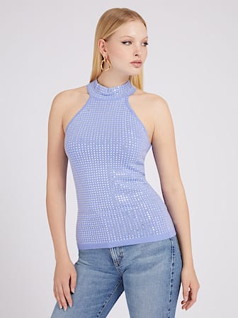 Top maille strass
