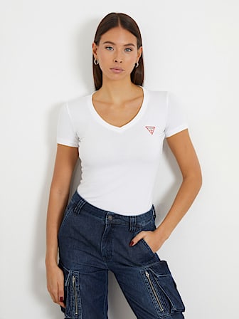 T-shirt stretch com logótipo triângulo pequeno
