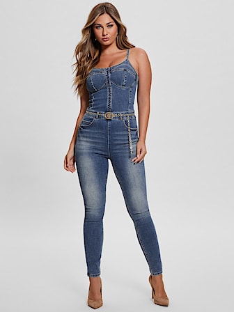 Skinny denim jumpsuit