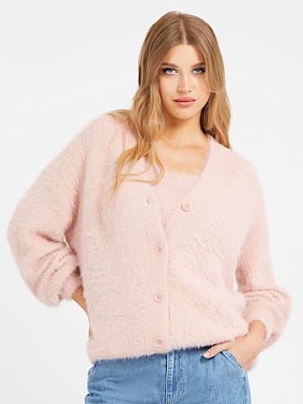 Fuzzy sweater cardigan