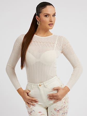 Openwork knit sweater