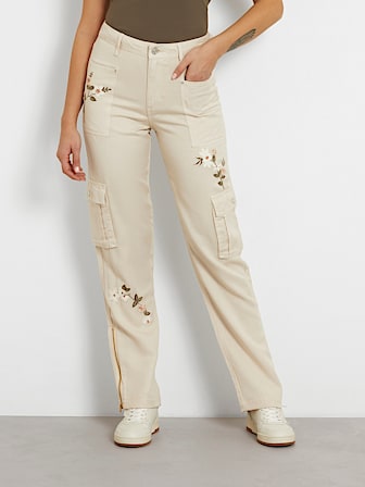 Pantalon cargo brodé