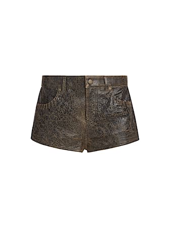 Crackle leather shorts