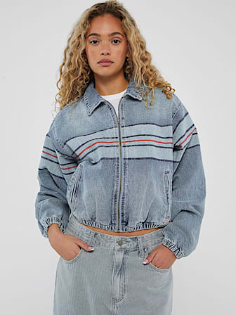 Bomber jeans a righe