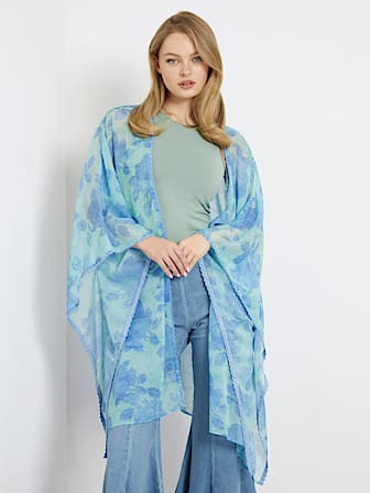 Floral print kimono
