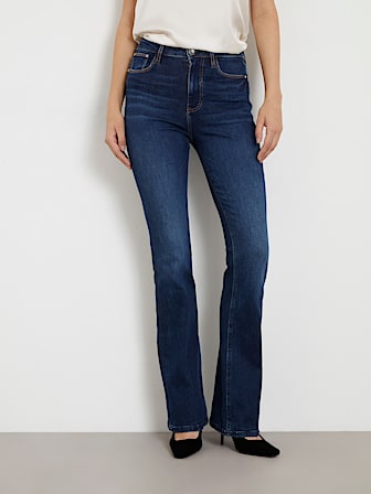 Jeans mit hohem Bund und ausgestelltem Bein
