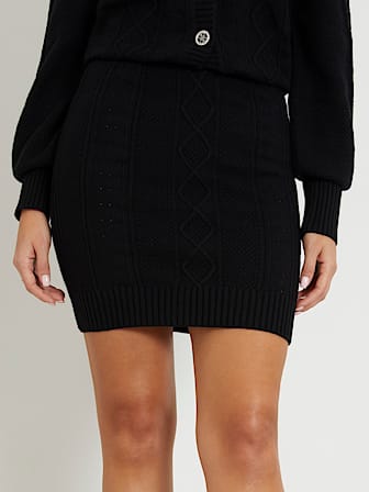Cable knit sweater mini skirt