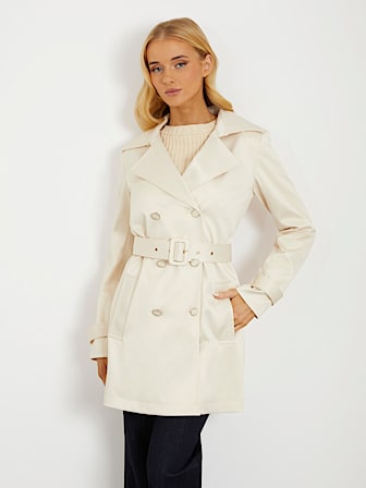 Satin short trench