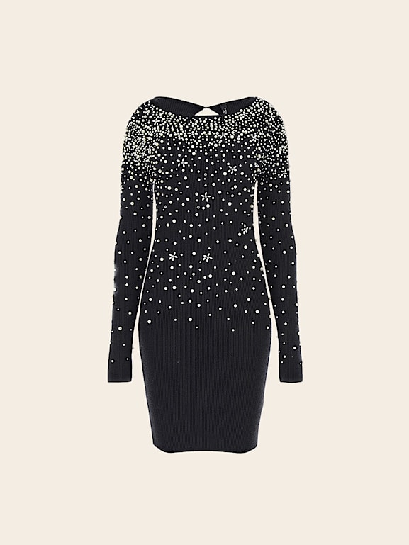 shein black sweater dress SHEIN Privé Turtleneck Raglan Sleeve Twist Front Sweater Dress | Dress main image 1