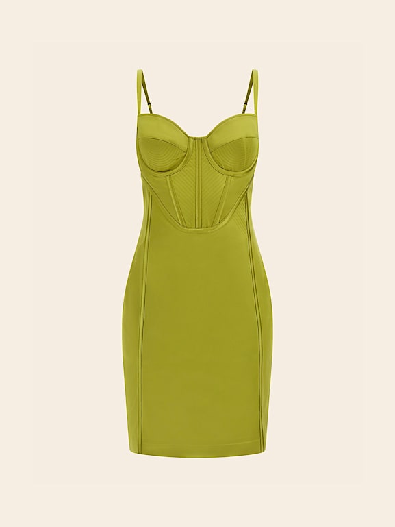 Largo Vestido Vestido Amarillo Guess GUESS Marciano Bodycon Mini Dress