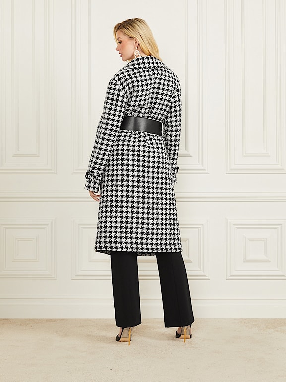 Guess houndstooth coat deals
