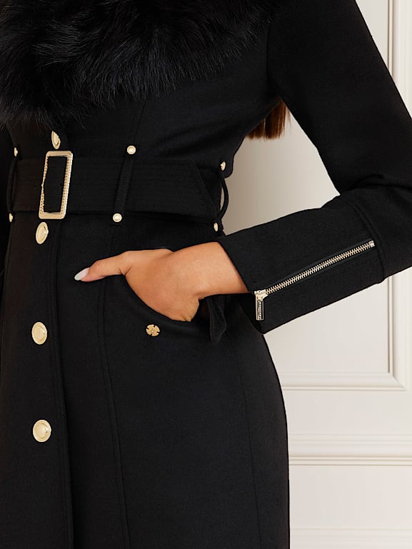 Guess wool blend coat hotsell