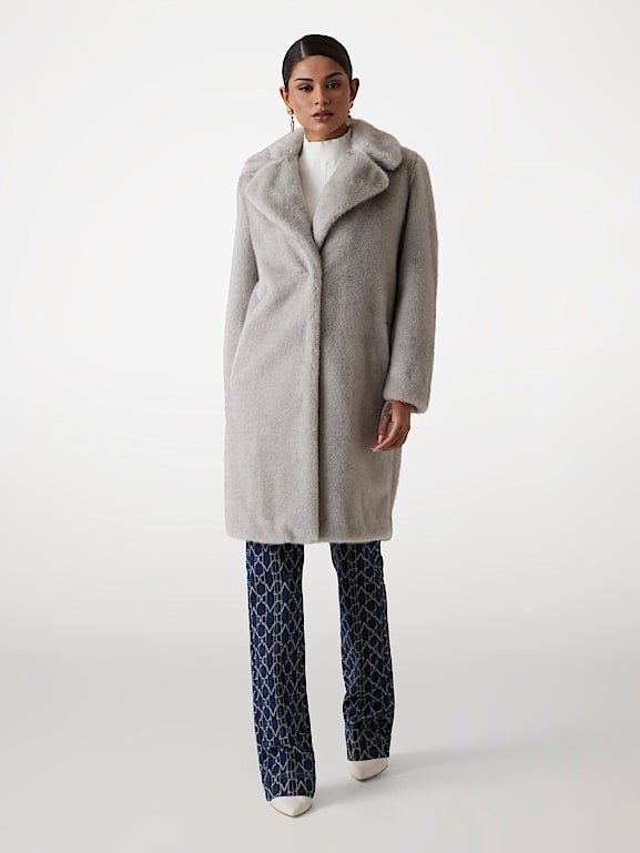 Guess faux fur coat sale