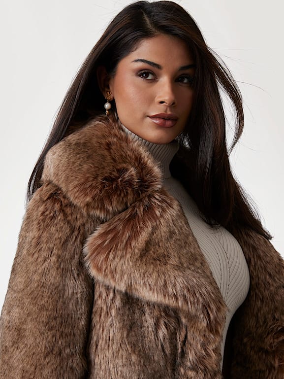 Guess fur jacket on sale