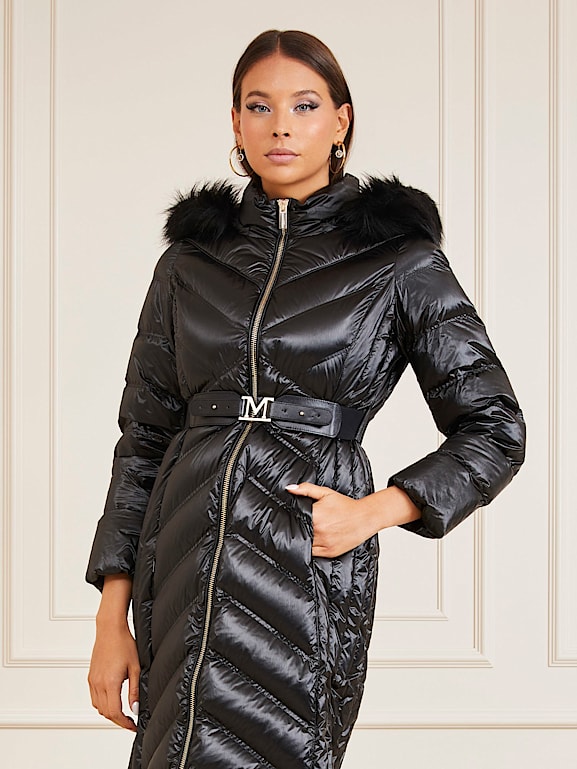 Guess long puffer jacket sales