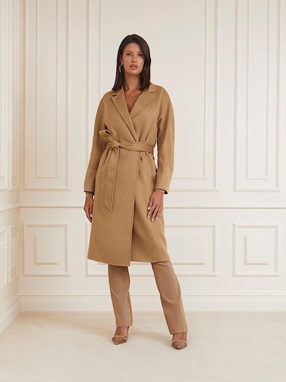 Guess camel coat discount