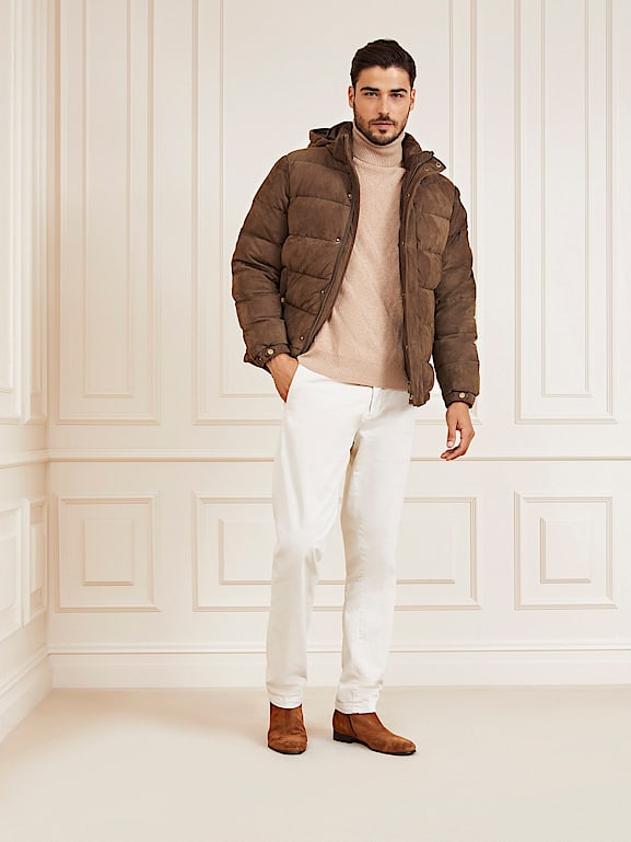Suede puffer clearance