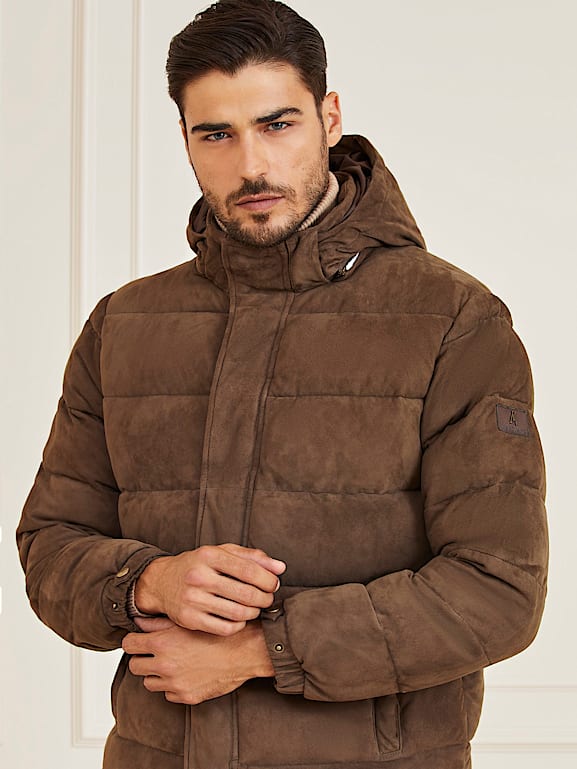 GUESS® Marciano real suede puffer 