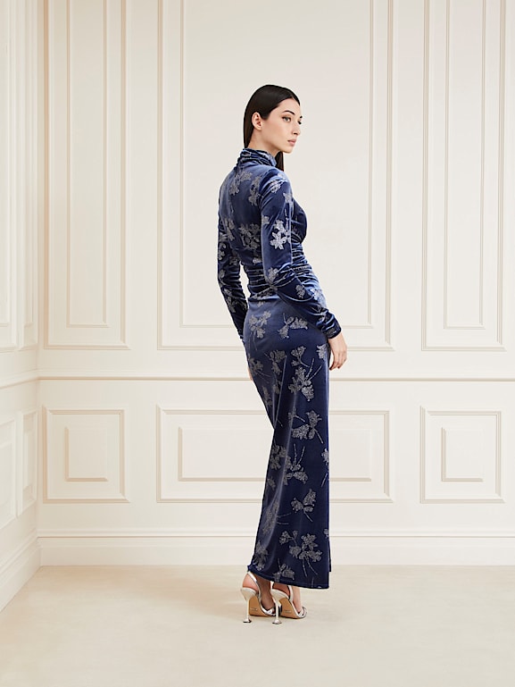 Fluwelen jurk lange mouwen store