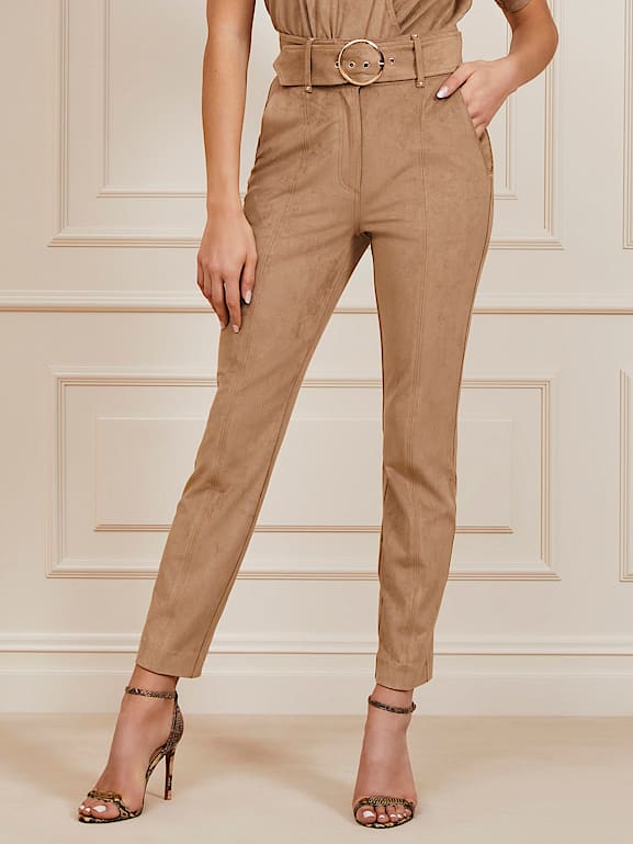 Brown Faux Suede Pants