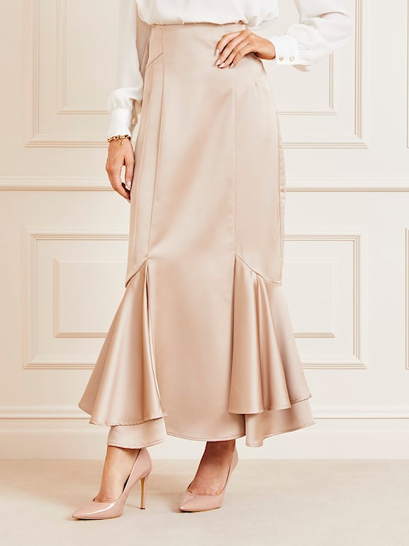 Long skirt with ruffles at the bottom store