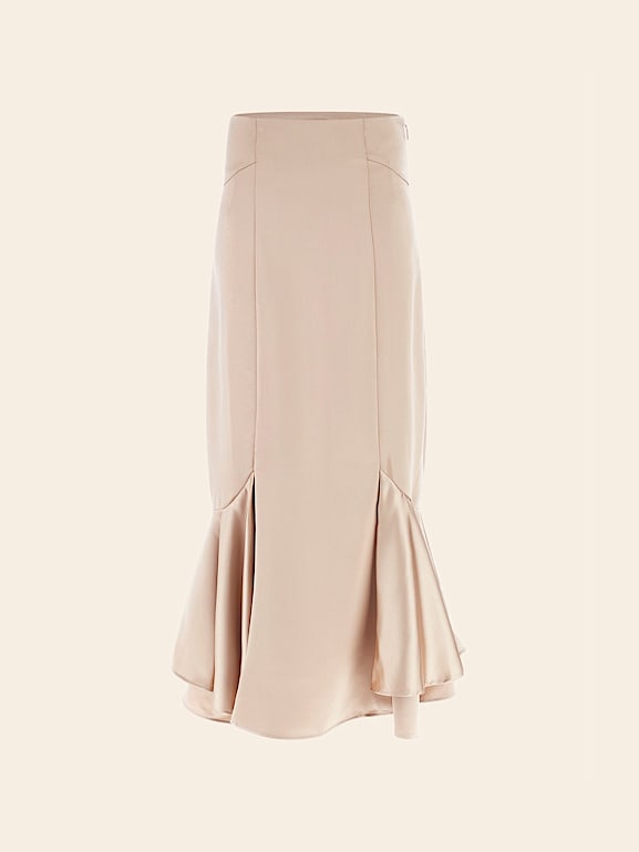 Long skirt with ruffles at the bottom shop