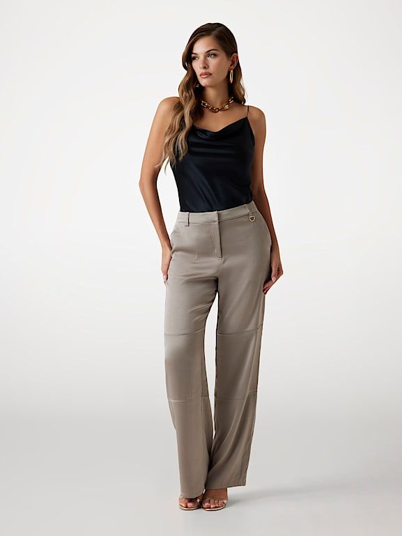 Top En Soie 100% Noir Marciano - Taille S - Transparent Et Fluide - Occasion Très Bon état