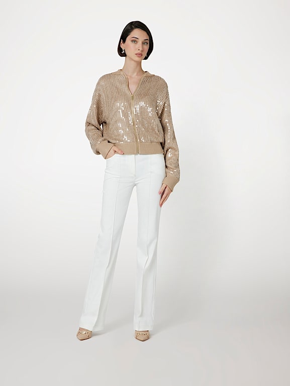 Womens sequin sweater on sale