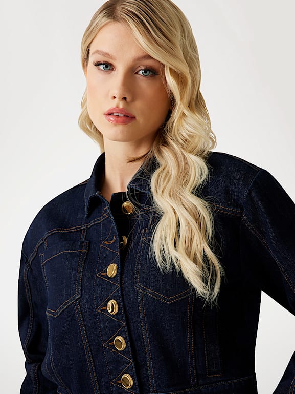 Veste Denim Guess By Marciano – Courte, Florale, Taille S Neuve Avec étiquette