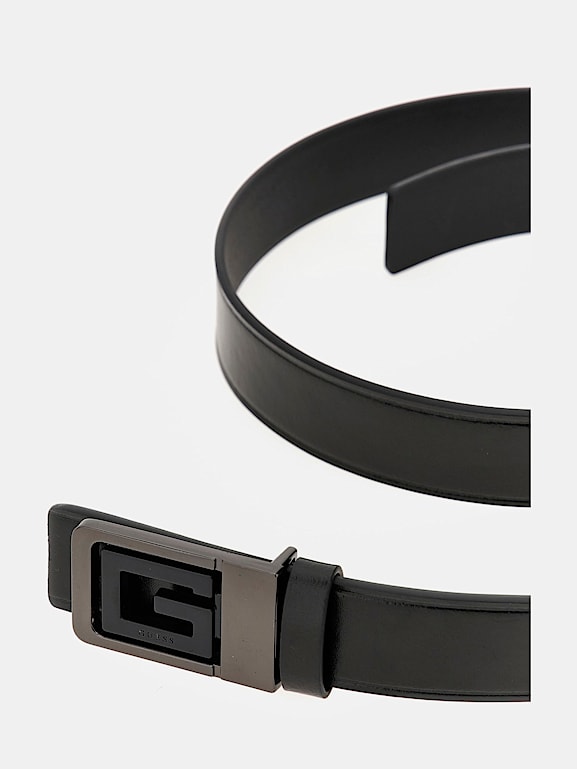 GUESS G Square genuine leather belt Men