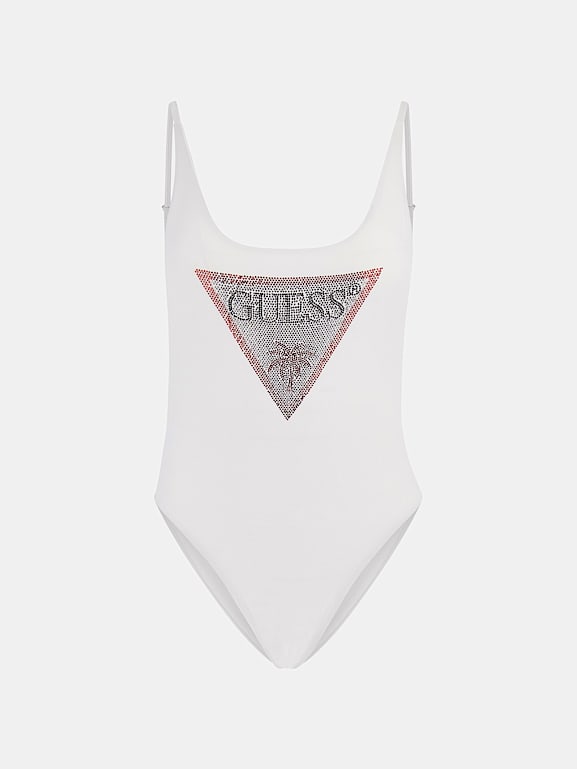 GUESS® Rhinestones triangle logo one piece Women