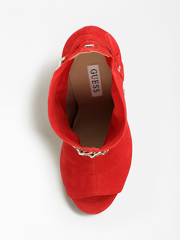 Guess red boots hotsell