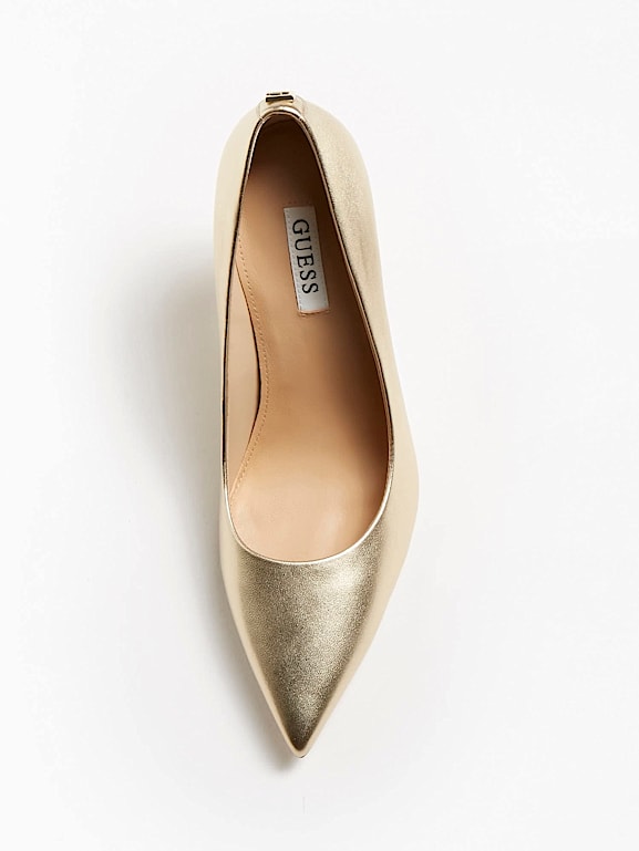 GUESS Piera laminated leather court shoe Women