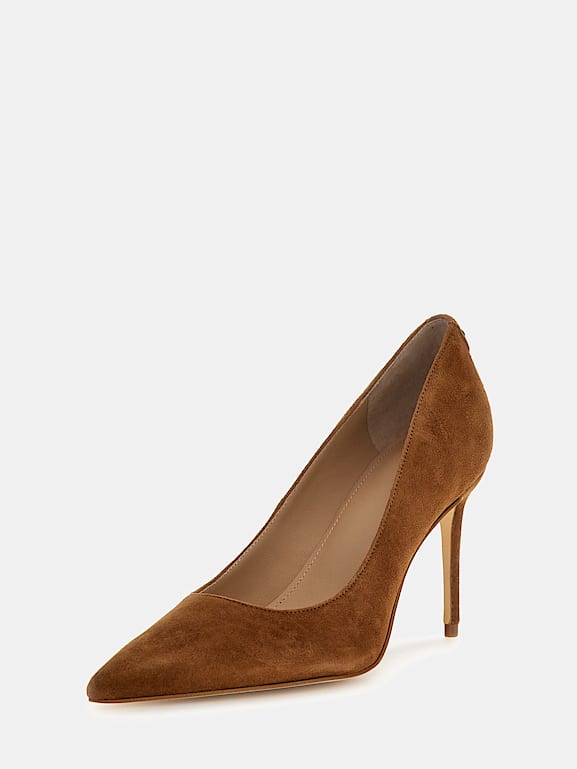 Tan suede sale court shoes