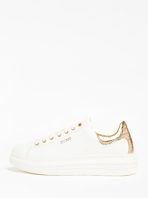 Zapatillas doradas mujer guess hotsell